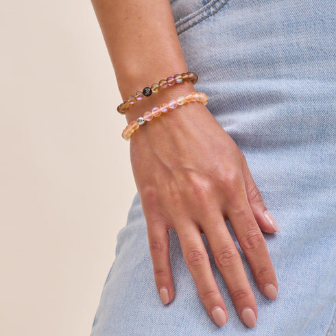Schokolade | Rotguss | Meerjungfrau Glas Makramee Perlen Armband